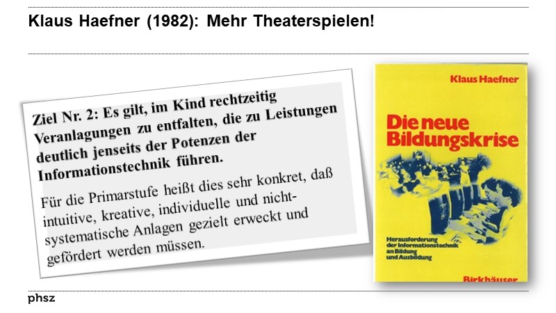Klaus Haefner (1982): Mehr Theaterspielen!