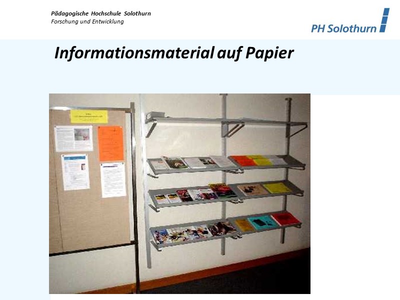 Informationsmaterial auf Papier