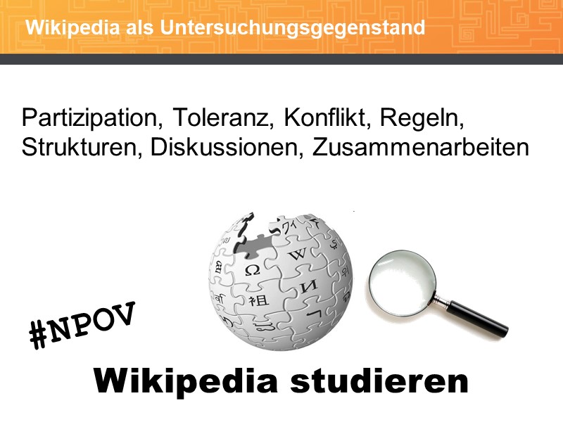 Wikipedia als Untersuchungsgegenstand
