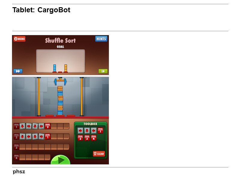 Tablet: CargoBot
