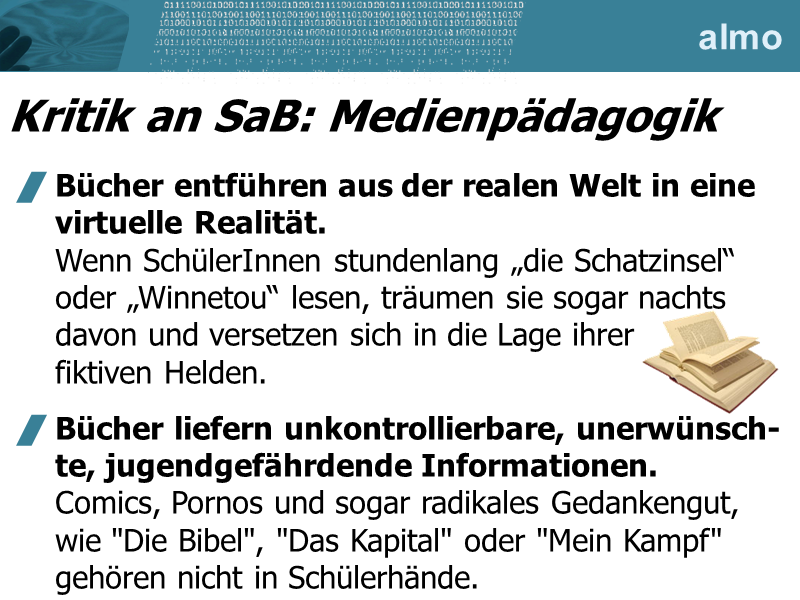 Kritik an SaB: Medienpädagogik