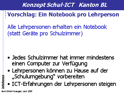 Vorschlag: Ein Notebook pro Lehrperson