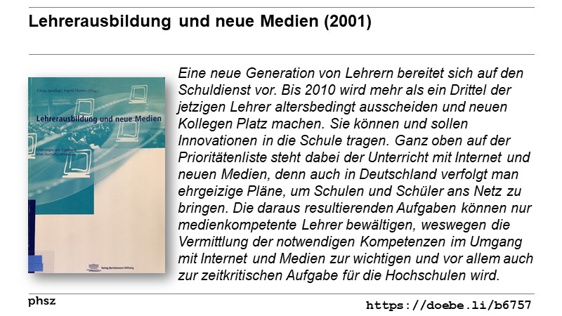 Lehrerausbildung und neue Medien (2001)