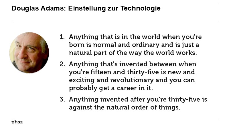 Douglas Adams: Einstellung zur Technologie