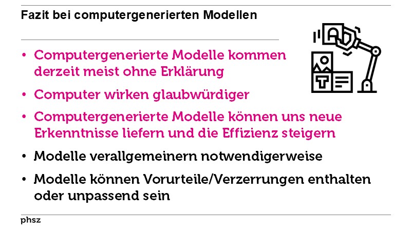 Fazit bei computergenerierten Modellen