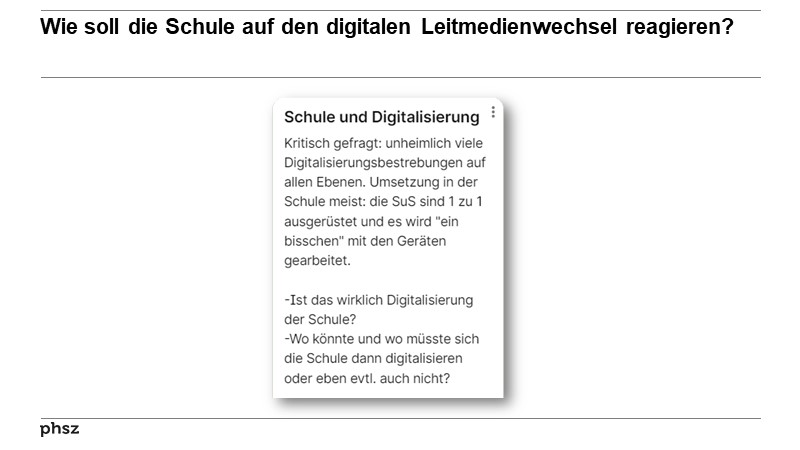 Wie soll die Schule auf den digitalen Leitmedienwechsel reagieren?