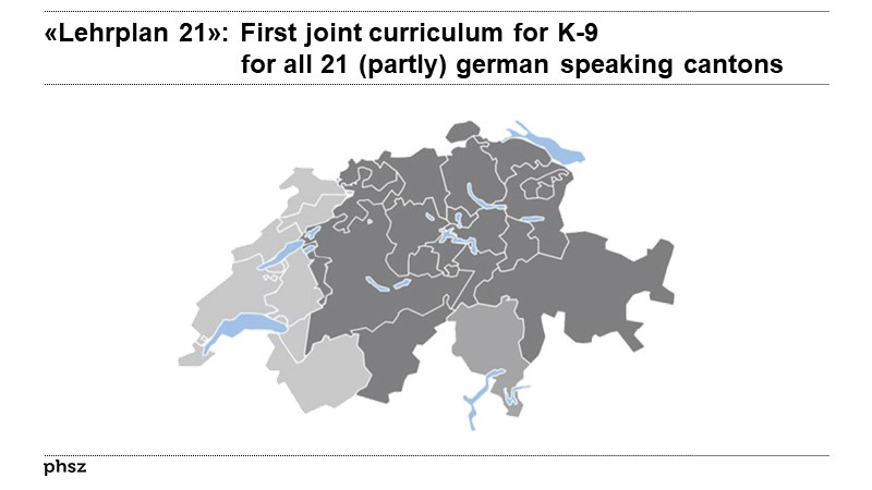 «Lehrplan 21»: First joint curriculum for K-9 for all 21 (partly) german speaking cantons