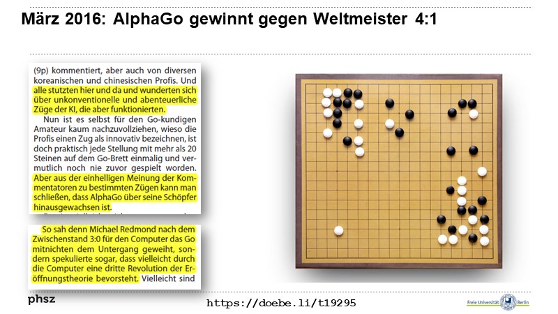 März 2016: AlphaGo gewinnt gegen Weltmeister 4:1