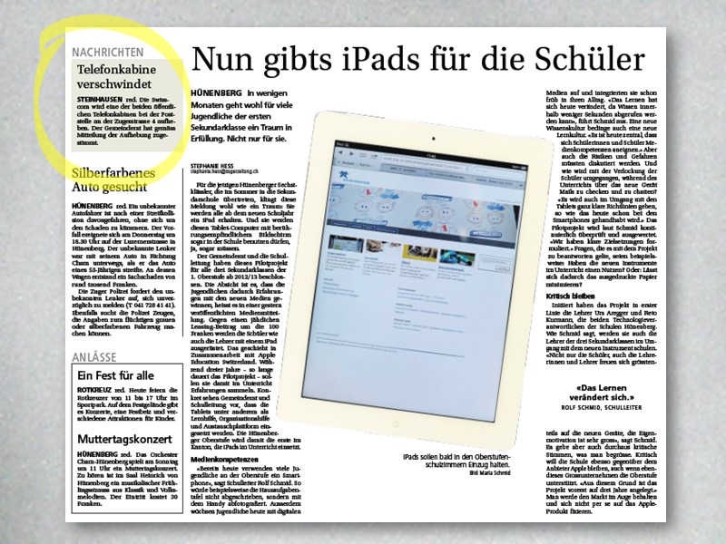 Neue Zuger Zeitung, 12.05.12