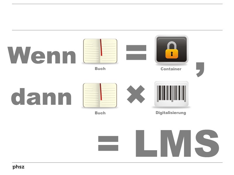 Wenn man ein Buch als Container versteht, dann ist ein digitales Buch ein LMS