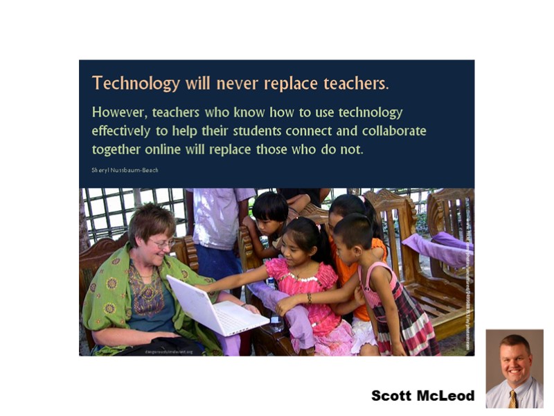 Technology will never replace teachers.