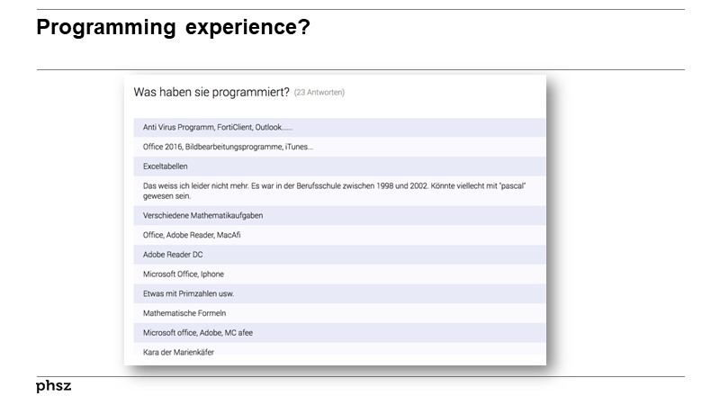 Programming experience?