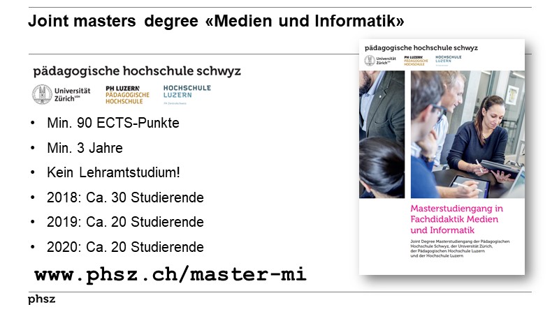 Joint masters degree «Medien und Informatik»