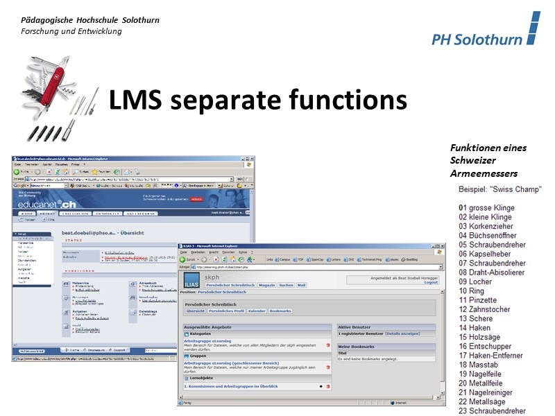LMS separate functions